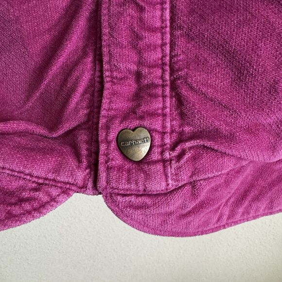Carhartt Jacket Girls‎ 12 Purple Embroidered Carhartt Spell Out Outdoor Flawed - Picture 4 of 16
